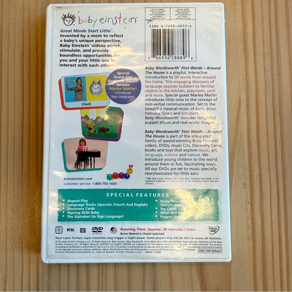 Baby Einstein: Baby Wordsworth DVD - First Words Around the House Toddler - Picture 2 of 3